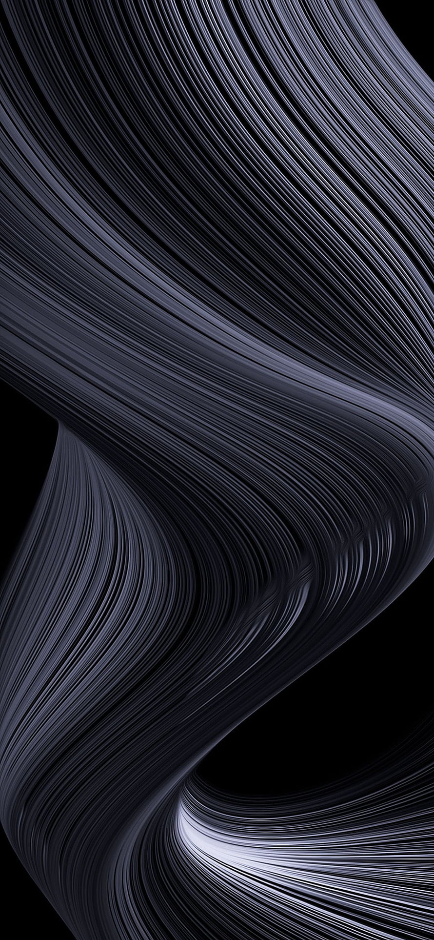 Dark Abstract Flowing Lines on Black Background Minimalist Digital Art HD phone wallpaper
