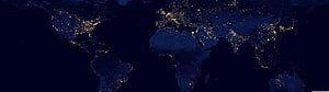 Global City Lights at Night: World Map Satellite View with Illuminated Continents HD wallpaper