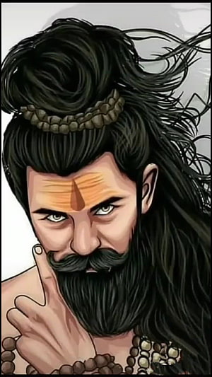 Shiva Digital Portrait With Rudraksha Beads And Third Eye Mark HD phone wallpaper