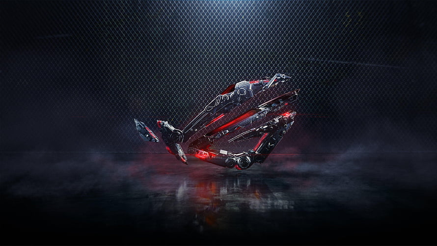 Asus ROG Strix Gaming Laptop with Red RGB Lighting on Dark Reflective Surface HD wallpaper