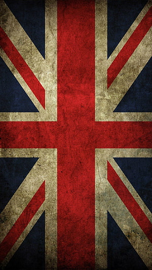 Vintage Distressed Union Jack Flag with Grunge Texture and Aged Color Palette HD phone wallpaper