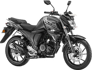 Yamaha FZS V3 Dual Disc Motorcycle in Matte Black Studio Profile HD wallpaper