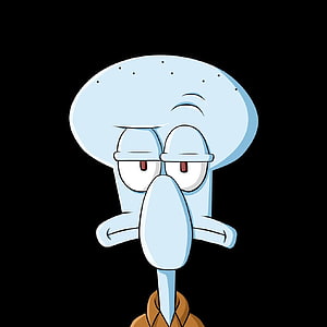 Squidward Tentacles Bored Expression on Black Background HD phone wallpaper