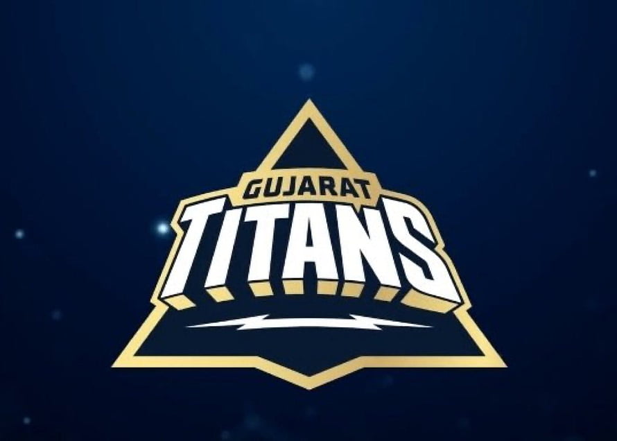 Gujarat Titans Official Team Logo Emblem on Dark Blue Background HD wallpaper