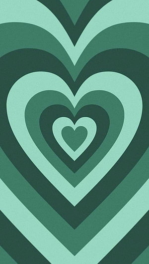 Mint Green Aesthetic Heart Pattern with Retro Geometric Design HD phone wallpaper