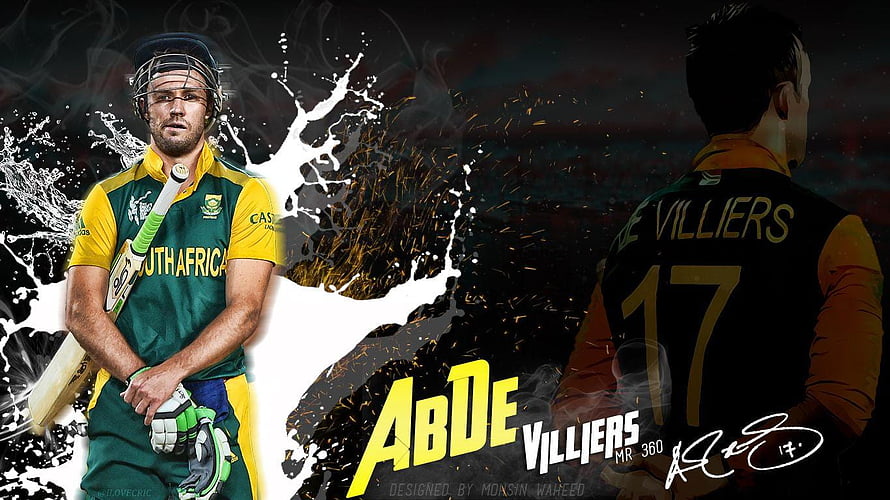 AB De Villiers South Africa Cricket Player Dynamic Action Wallpaper HD wallpaper