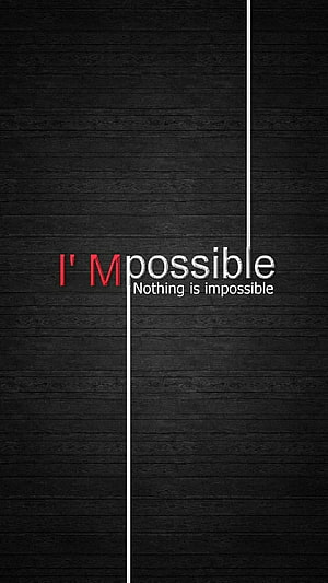 I'm Possible Motivational Quote on Dark Wood Plank Background HD phone wallpaper