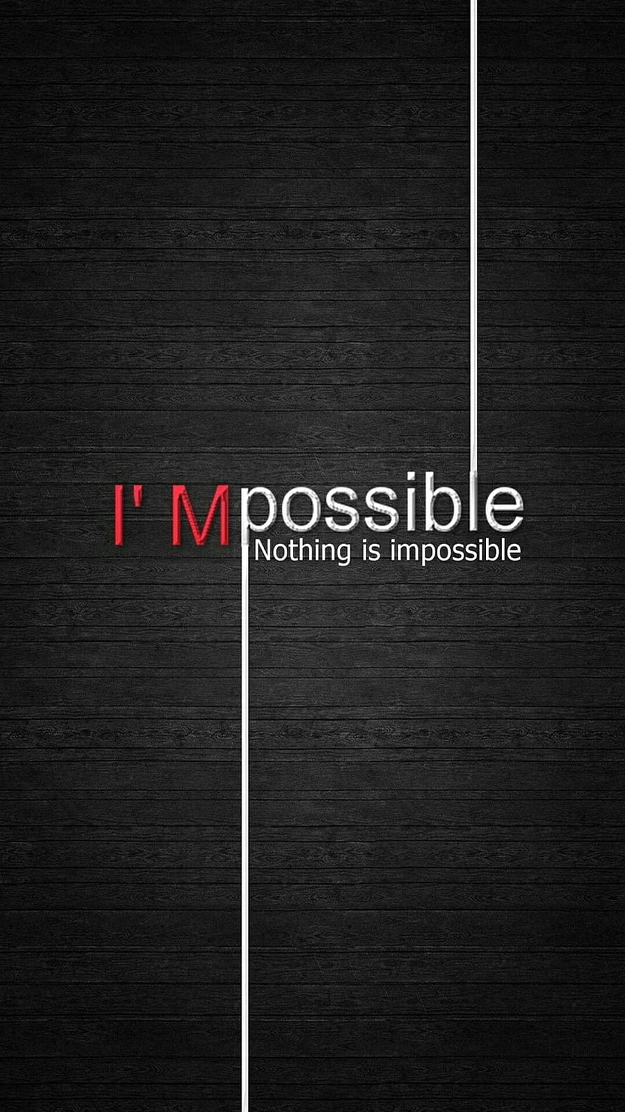 I'm Possible Motivational Quote on Dark Wood Plank Background HD phone wallpaper