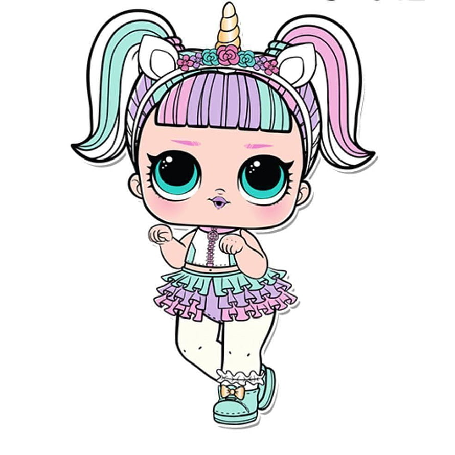 Cute LOL Surprise Unicorn Doll with Pastel Pigtails and Sparkling Eyes HD phone wallpaper