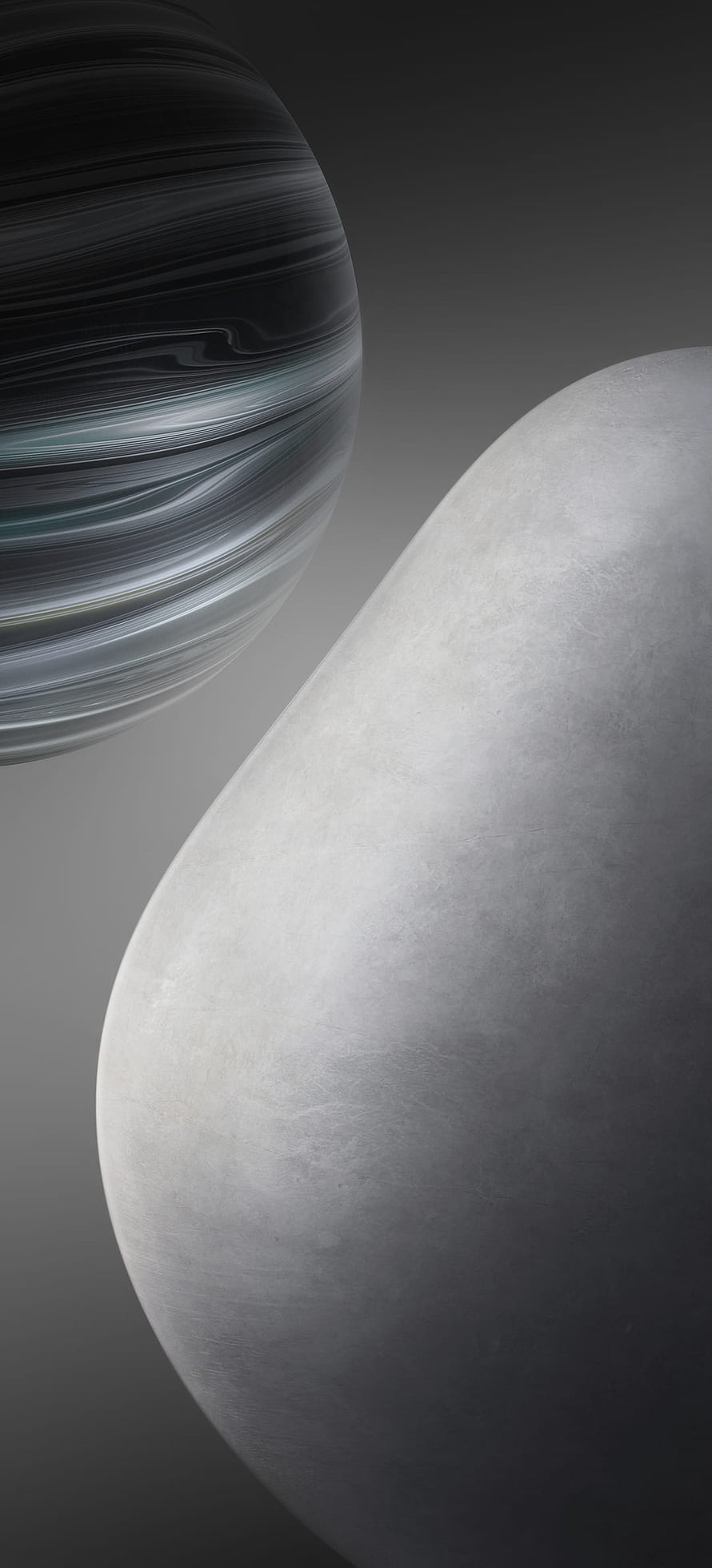 Minimalist Abstract Wallpaper with Smooth Grey Spheres and Dark Background HD phone wallpaper