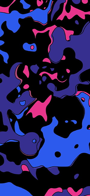 Abstract Liquid Ink Pattern in Neon Pink, Blue, and Black HD phone wallpaper