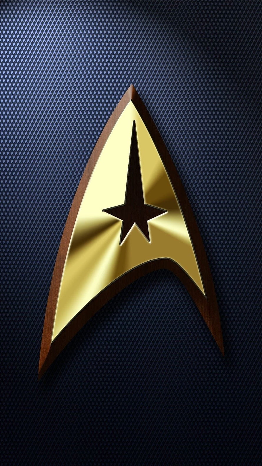 Star Trek Delta Badge Emblem on Textured Navy Blue Background HD phone wallpaper