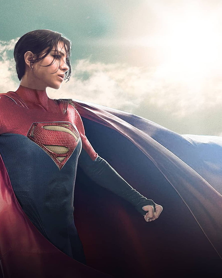 Sasha Calle as Supergirl in a Cinematic DC Comics Portrait with Flowing Cape HD phone wallpaper