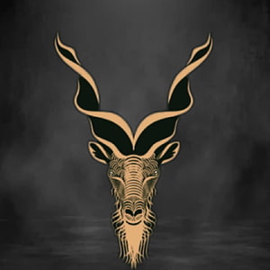 Stylized Markhor Head Illustration With Intricate Tribal Patterns On Dark Background HD phone wallpaper
