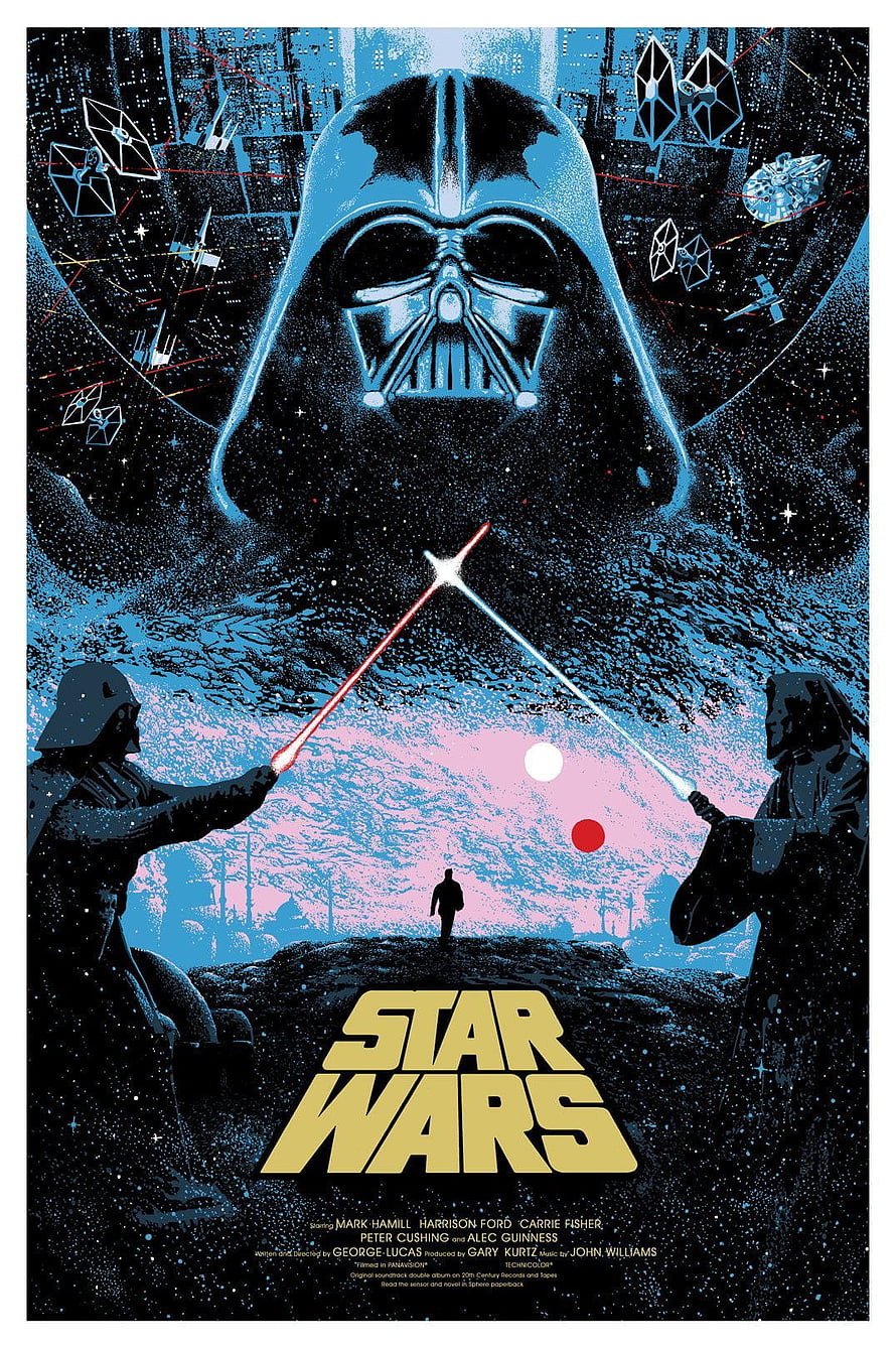 Star Wars Darth Vader Lightsaber Duel Poster Art by Killian Eng HD phone wallpaper