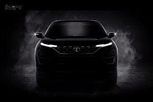 Tata Harrier Dark Edition Front View in Dramatic Smoke and Shadow HD wallpaper