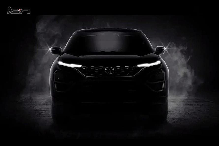Tata Harrier Dark Edition Front View in Dramatic Smoke and Shadow HD wallpaper