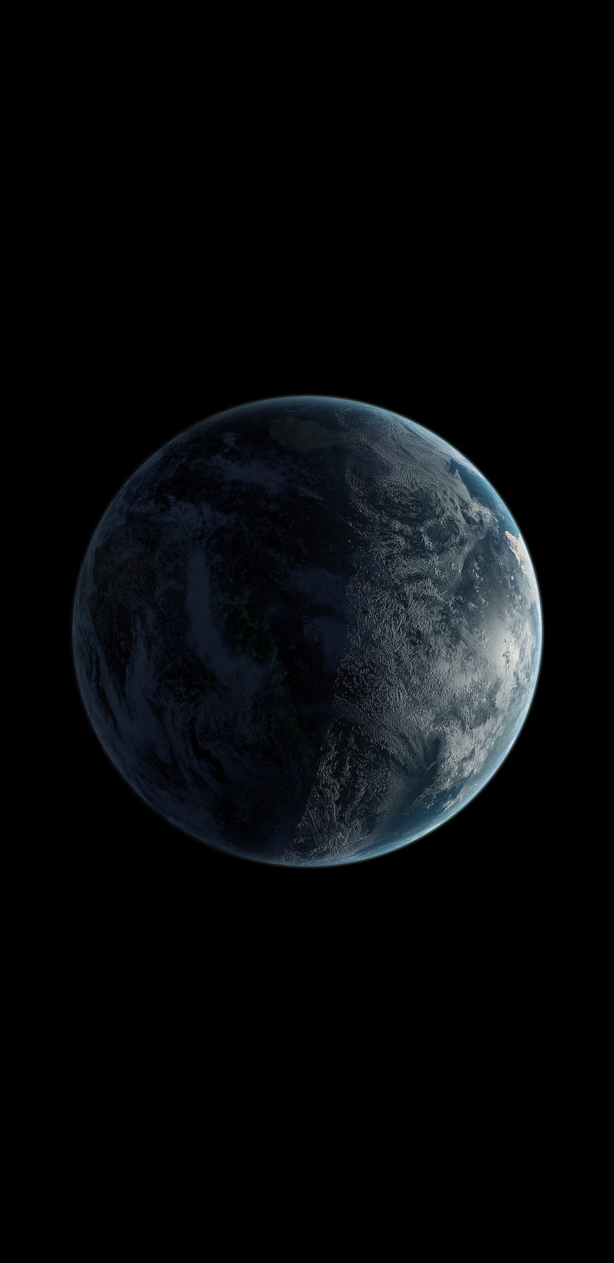 Earth in Partial Eclipse Against Deep Space Black Background HD phone wallpaper