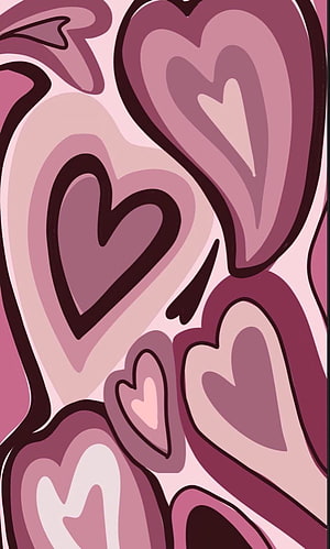 Abstract Aesthetic Heart Pattern in Soft Pink and Mauve Tones HD phone wallpaper