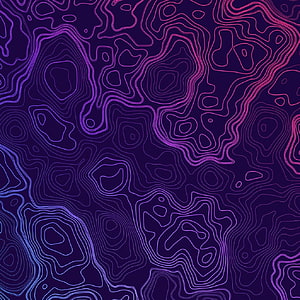 Neon Topographic Contour Lines on Dark Purple Background Abstract Pattern HD phone wallpaper