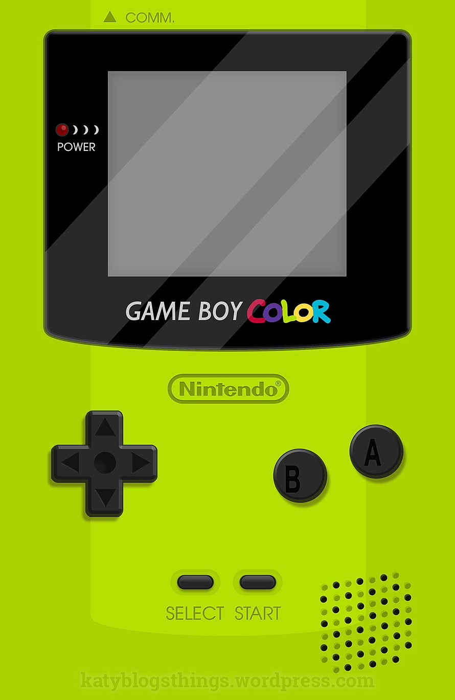 Green Nintendo Game Boy Color Handheld Console Vector Illustration HD phone wallpaper
