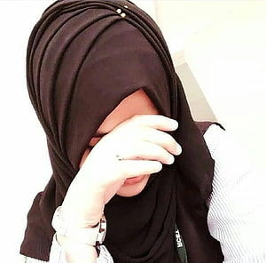 Woman in Black Hijab Covering Face with Hand HD wallpaper