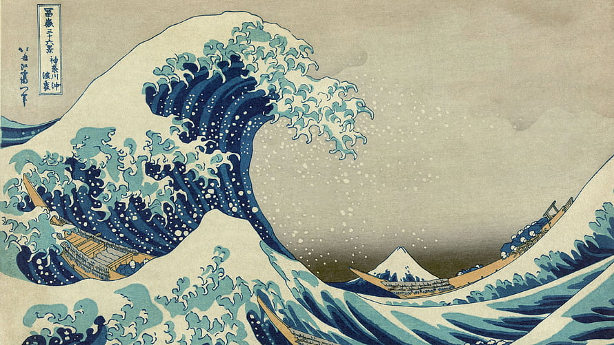 The Great Wave Off Kanagawa by Katsushika Hokusai Japanese Woodblock Print HD wallpaper