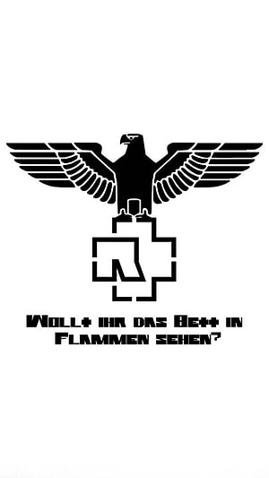 Rammstein Band Logo with Eagle and Cross Symbol on White Background HD phone wallpaper