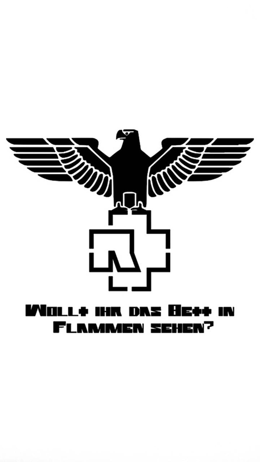 Rammstein Band Logo with Eagle and Cross Symbol on White Background HD phone wallpaper