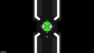 Ben 10 Omnitrix Watch Face Minimalist Digital Art on Black Background HD wallpaper