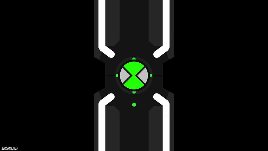 Ben 10 Omnitrix Watch Face Minimalist Digital Art on Black Background HD wallpaper