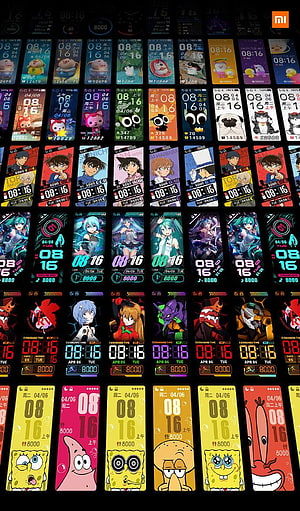 Xiaomi Mi Band 5 Custom Watch Face Collection Featuring Anime and Cartoon Themes HD phone wallpaper