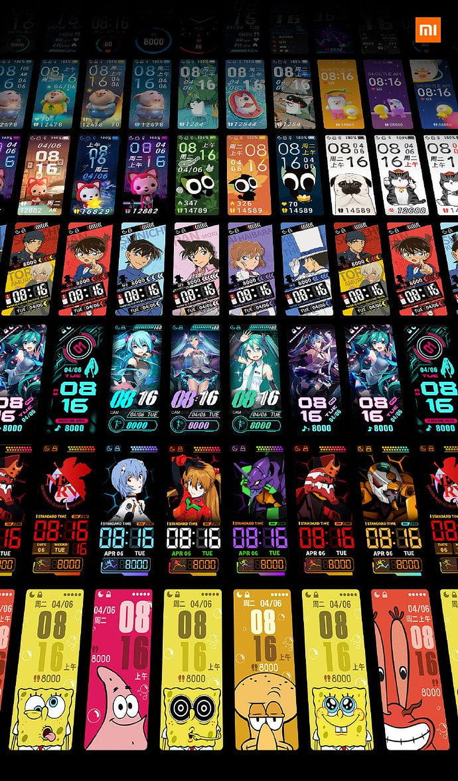 Xiaomi Mi Band 5 Custom Watch Face Collection Featuring Anime and Cartoon Themes HD phone wallpaper