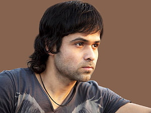 Emraan Hashmi Portrait with Dark Hair and Grey T-Shirt HD wallpaper