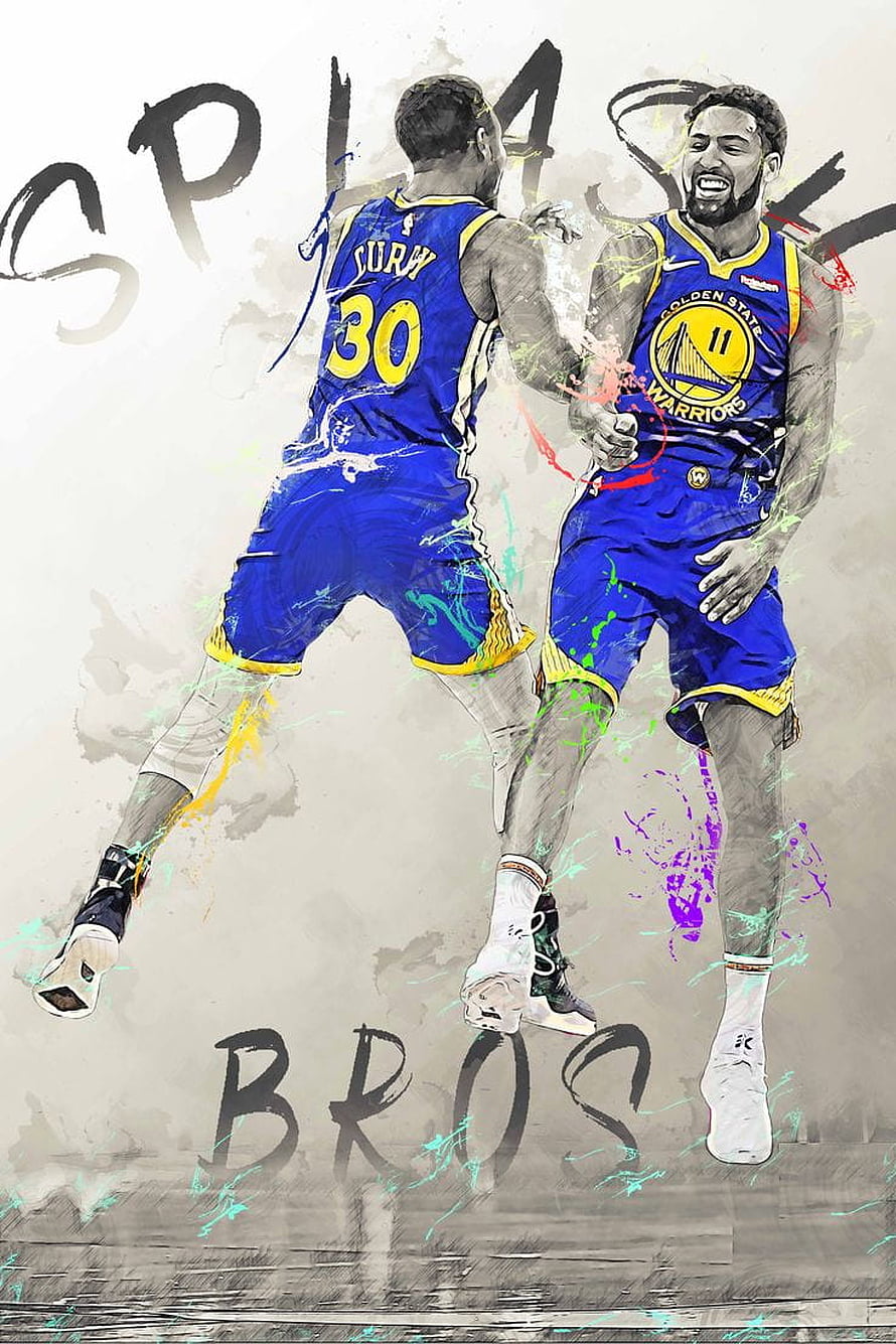 Stephen Curry and Klay Thompson Golden State Warriors Splash Brothers Artwork HD phone wallpaper