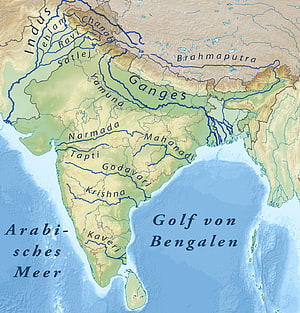 Topographic Map of India Showing Major River Systems and Drainage Basins HD phone wallpaper