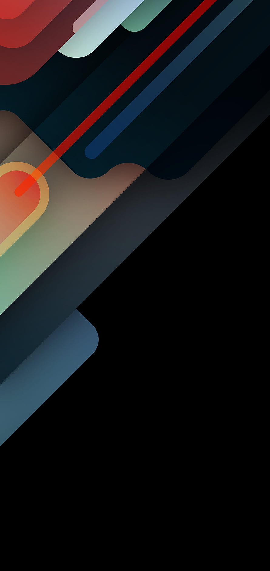 Abstract Geometric Diagonal Stripes with Warm and Cool Tones on Dark Background HD phone wallpaper
