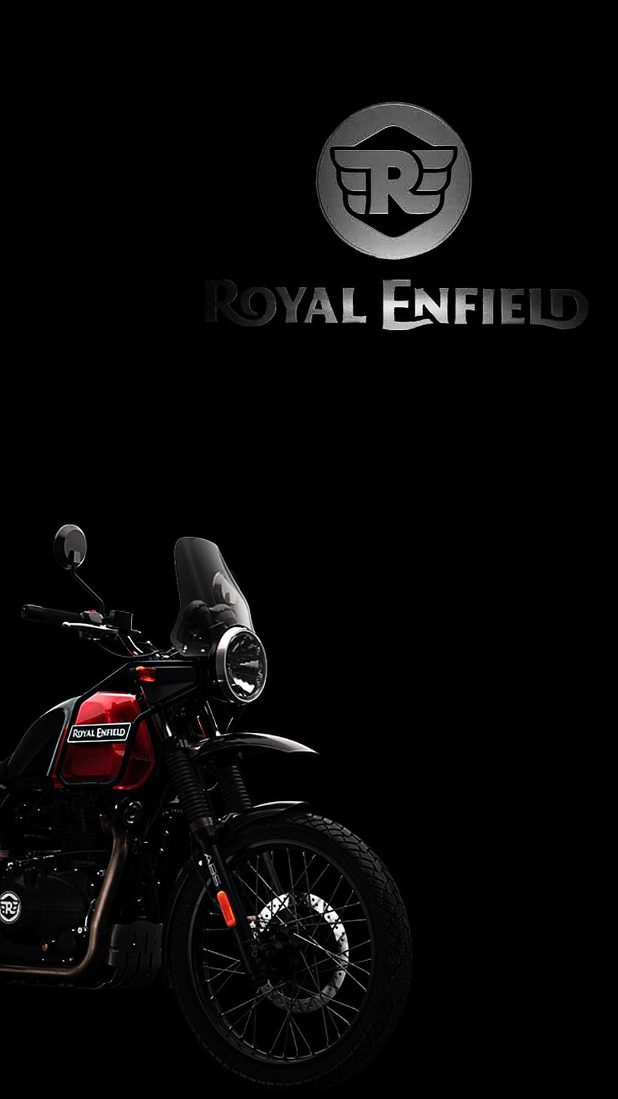 Royal Enfield Himalayan Motorcycle Front View on Black Background HD phone wallpaper