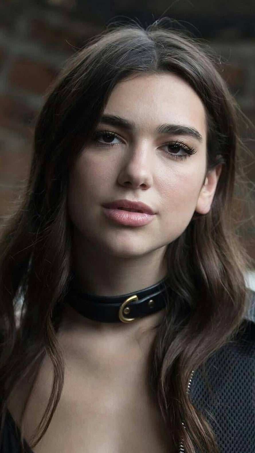 Dua Lipa Portrait With Leather Choker And Wavy Hair HD phone wallpaper