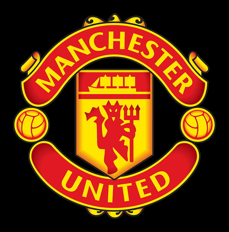 Manchester United Official Club Crest Emblem on Black Background HD phone wallpaper