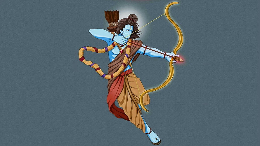 Lord Rama Archery Illustration With Bow And Arrow In Dynamic Pose HD wallpaper