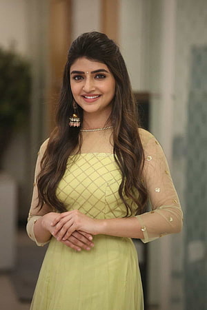 Sree Leela in a Pale Yellow Anarkali Suit with Gold Embellishments HD phone wallpaper