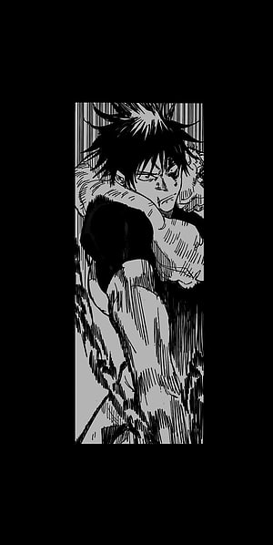 Toji Fushiguro Intense Black and White Manga Illustration HD phone wallpaper