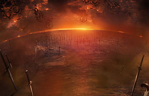 Unlimited Blade Works Reality Marble from Fate Stay Night with endless swords and fiery horizon HD wallpaper
