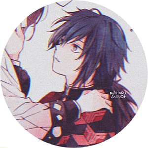 Anime Aesthetic Matching Profile Picture with Glitch Effect and Dark Hair HD phone wallpaper