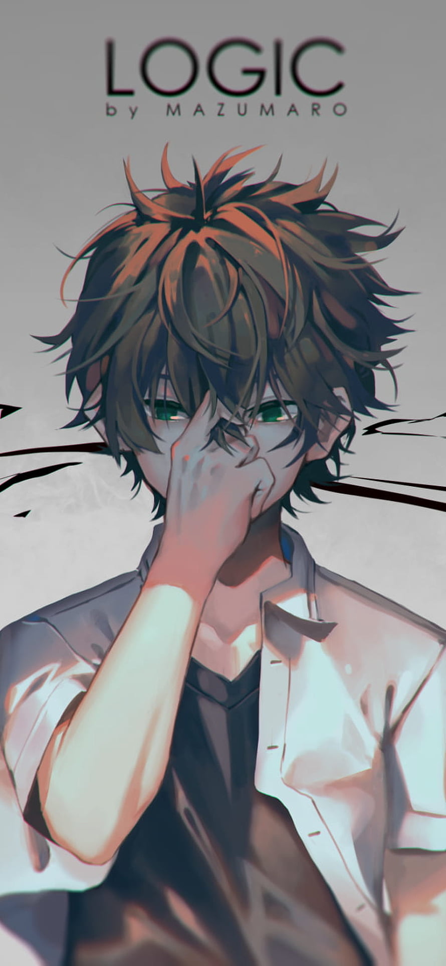 Oreki Houtarou from Hyouka in a moody anime portrait with hand over mouth HD phone wallpaper