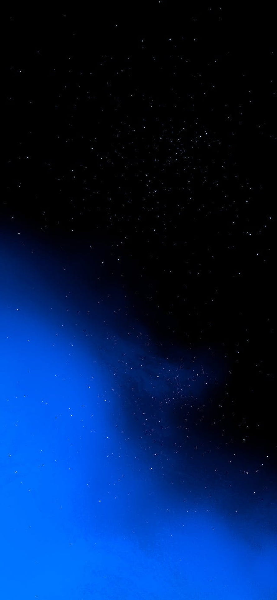 Deep Space Starfield with Blue Nebula Glow on Black Background HD phone wallpaper