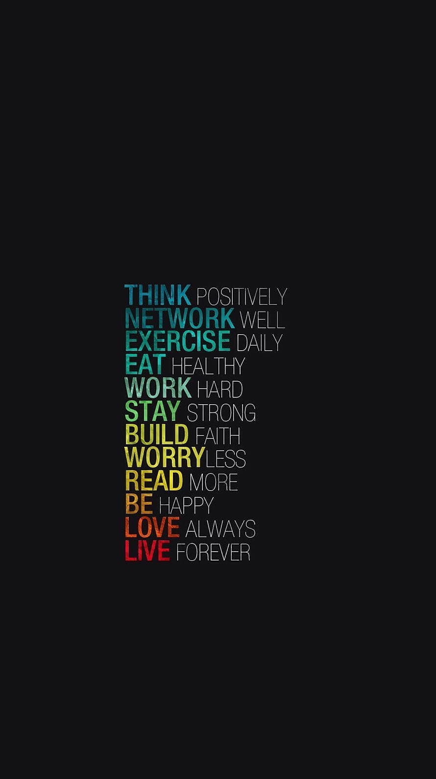 Colorful Motivational Typography on Black Background with Positive Affirmations HD phone wallpaper