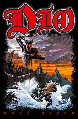 Dio Holy Diver Album Cover Artwork Featuring Demon and Priest HD phone wallpaper