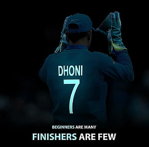 MS Dhoni Cricket Jersey Number 7 Motivational Quote Wallpaper HD wallpaper